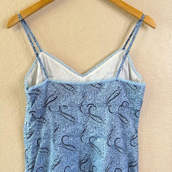 Tommy Hilfiger Y2K Slip Midi Dress Womens Size 8 Blue Paisley Empire Waist - Picture 8 of 13